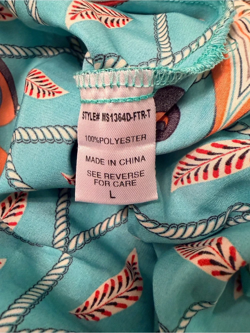 Meet Me in Santorini Turquoise Printed V-Neck Polyester Romper, size L NWT - Picture 4 of 4